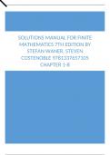 Solutions Manual For Finite Mathematics 7th Edition by Stefan Waner, Steven Costenoble 9781337657105 Chapter 1-8