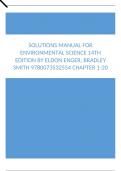 Solutions Manual For Environmental Science 14th Edition by Eldon Enger, Bradley Smith 9780073532554 Chapter 1-20