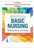 Test Bank for Basic Nursing-Thinking, Doing, and Caring, 3rd Edition by Leslie S. Treas, Karen L. Barnett |All Chapters,  Year-2023/2024|