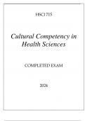 HSCI 715 CULTURAL COMPETENCY IN HEALTH SCIENCES COMPLETED EXAM 2 2024