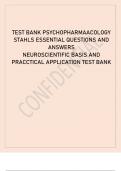 Stahl's Essential Psychopharmacology 5th Edition Chapter 1-14 Full Covered Test Bank TEST BANK PSYCHOPHARMACOLOGY STAHL’S ESSESTIALS QUESTIONS WITH RATIONALES AND CORRECT ANSWERS 2023