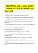 High Pressure Boiler Exam Questions and Answers All Correct