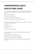 COMPREHENDED ADULT HEALTH FINAL EXAM 