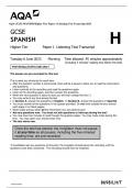 AQA GCSE SPANISH Higher Tier Paper 1 Listening Test Transcript 2023