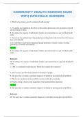 COMMUNITY HEALTH NURSING EXAM WITH RATIONALE ANSWERS