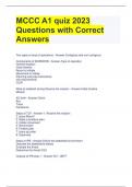 Bundle For MCCC FINAL EXAM QUESTIONS WITH CORRECT ANSWERS