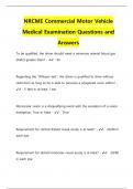 NRCME Commercial Motor Vehicle Medical Examination Questions and Answers