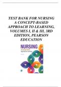NURSING : A CONCEPT- BASED APPROACH TO LEARNING VOLUMES I II & III 3RD EDITION PEARSON EDUCATION TEST BANK