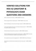 VERIFIED SOLUTIONS FOR HESI A2 (ANATOMY & PHYSIOLOGY) EXAM QUESTIONS AND ANSWERS 