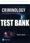 Test Bank For Criminology: A Sociological Understanding 7th Edition All Chapters - 9780137504541