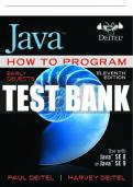 Test Bank For Java: How To Program, Early Objects 11th Edition All Chapters - 9780137505166