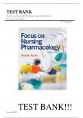 Test Bank Focus on Nursing Pharmacology 8th Edition by Amy M. Karch||ISBN NO:10,1975100964||ISBN NO:13,978-1975100964||All Chapters||A+ Guide.