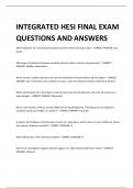 ACTUALIZED HESI FINAL EXAM QUESTIONS AND ANSWERS  