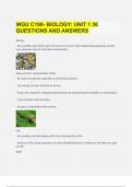  WGU C190- BIOLOGY: UNIT 1 36 QUESTIONS AND ANSWERS