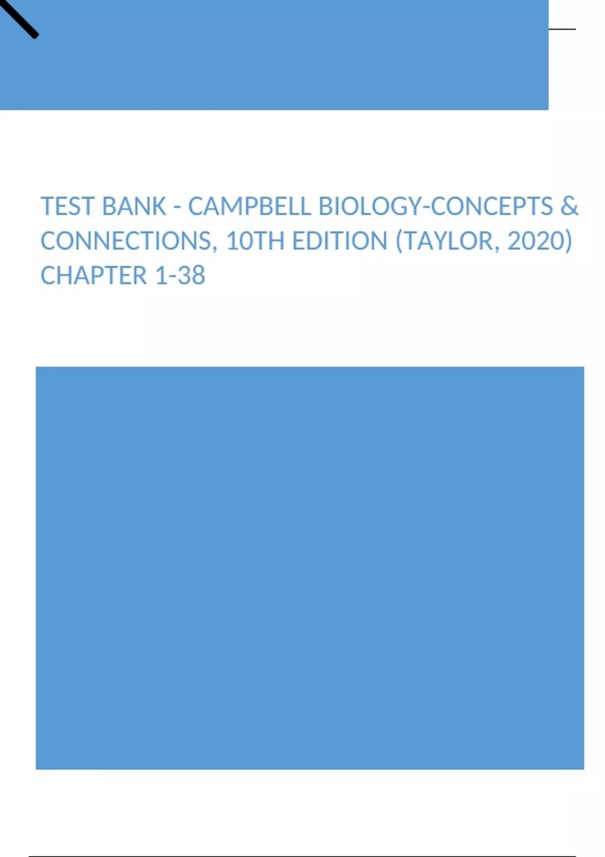 Test Bank - Campbell Biology-Concepts & Connections, 10th Edition ...