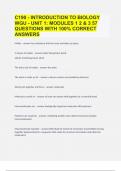 C190 - INTRODUCTION TO BIOLOGY WGU - UNIT 1: MODULES 1 2 & 3 57 QUESTIONS WITH 100% CORRECT ANSWERS