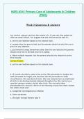 NRNP 6541 / NRNP6541 Week 3 Questions & Answers: (Latest 2024 / 2025) Primary Care of Adolescents & Children - Walden