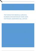 Test Bank for Medical-Surgical Nursing 8th Edition By Mary Ann Matteson Adrianne Dill Linton