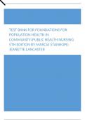 Test Bank For Foundations for Population Health in Community Public Health Nursing 5th Edition by Marcia Stanhope Jeanette Lancaster