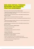 WGU D265 CRITICAL THINKING: REASONING AND EVIDENCE - PRACTICE ASSESSMENT