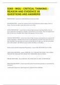 D265 - WGU - CRITICAL THINKING - REASON AND EVIDENCE 98 QUESTIONS AND ANSWERS