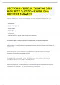 SECTION 4: CRITICAL THINKING D265 WGU TEST QUESTIONS WITH 100% CORRECT ANSWERS