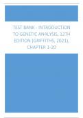 Test Bank - Introduction to Genetic Analysis, 12th Edition (Griffiths, 2021), Chapter 1-20