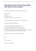 ServSafe Alcohol Practice Exam 2024 with 100% correct answers