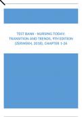 Test Bank - Nursing Today, Transition and Trends, 9th Edition (Zerwekh, 2018), Chapter 1-26