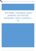 Test Bank - Maternal Child Nursing, 6th Edition (McKinney, 2022), Chapter 1-55