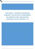Test Bank - Maternal Newborn Nursing, The Critical Components of Nursing Care, 3rd Edition (Durham, 2019), Chapter 1-19