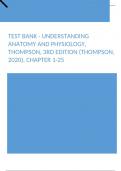 Test Bank - Understanding Anatomy and Physiology, Thompson, 3rd Edition (Thompson, 2020), Chapter 1-25