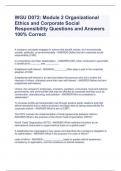 WGU D072: Module 2 Organizational Ethics and Corporate Social Responsibility Questions and Answers 100% Correct