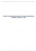 FLORIDA CLAIMS ADJUSTER EXAM, 6-20 EXAM | QUESTIONS AND ANSWERS | GRADED A+ | 2024