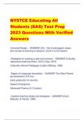 NYSTCE Educating All  Students (EAS) Test Prep  2023 Questions With Verified  Answers