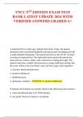 TNCC 9TH EDITION EXAM TEST  BANK LATEST UPDATE 2024 WITH  VERIFIED ANSWERS GRADED A+