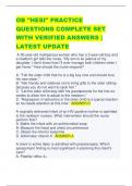 OB "HESI" PRACTICE  QUESTIONS COMPLETE SET  WITH VERIFIED ANSWERS |  LATEST UPDATE