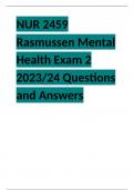 Rasmussen: Mental Health Exam 2 Latest Version(2024)