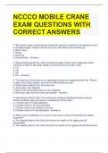 NCCCO MOBILE CRANE EXAM QUESTIONS WITH CORRECT ANSWERS