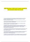  UNE Biochem 1005 Unit 2 exam questions and answers latest top score.