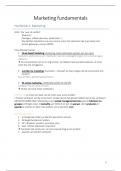 Samenvatting -  Marketing Fundamentals