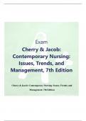 Exam Cherry & Jacob: Contemporary Nursing: Issues, Trends, and Management, 7th Edition Cherry & Jacob: Contemporary Nursing: Issues, Trends, and Management, 7th Edition Chapter 01: The Evolution of Professional Nursingƒ Cherry & Jacob: Contemporary Nursin