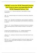 CREDIT review for W!SE Financial Literacy Test Terms to know in preparation for the W!SE Financial Literacy Test