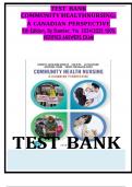 BEST REVIEW TEST BANK COMMUNITY HEALTHNURSING: A CANADIAN PERSPECTIVE 5th Edition, By Stamler, Yiu 2024/2025 100%  VERIFIED ANSWERS EXAM