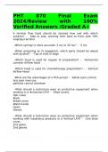 PHT 070 Final Exam 2024/Review with 100% Verified Answers /Graded A+