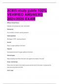 ACBIS study guide 100%  VERIFIED ANSWERS  2024/2025 EXAM