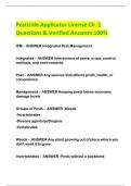 Pesticide Applicator License Ch. 1 Questions & Verified Answers 100