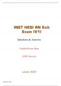 INET HESI RN Exit Exam (V1) -  Questions & Answers (Scored A+) Verified Screen Shots (100% Success) Latest 2024