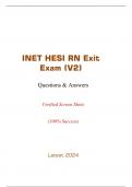 INET HESI RN Exit Exam (V2) -  Questions & Answers (Rated A+) Verified Screen Shots (100% Success) Latest 2024