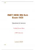 INET HESI RN Exit Exam (V3) -  Questions & Answers (Graded A+) Verified Screen Shots (100% Success) Latest 2024